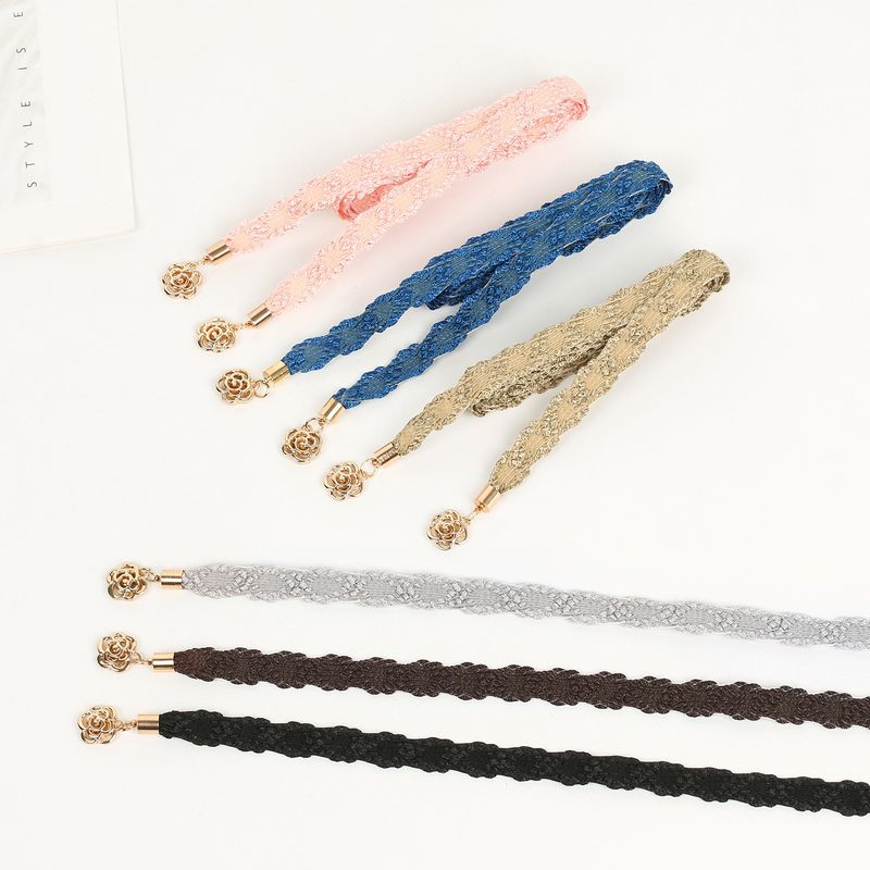 Embroidery Braided Belt - Adjustable Waist Rope (Handmade, Boho & Retro Style)_voghion.com