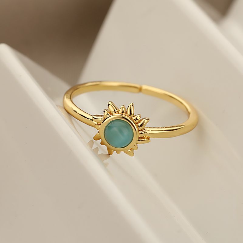 Fashion STAINLESS Steel Sonn Opal Fir Won Gold Faarf Koppel Réng Ästhetesch Engaent Hochzäit Ring Bijouen Party Cadeau Bague_voghion.com