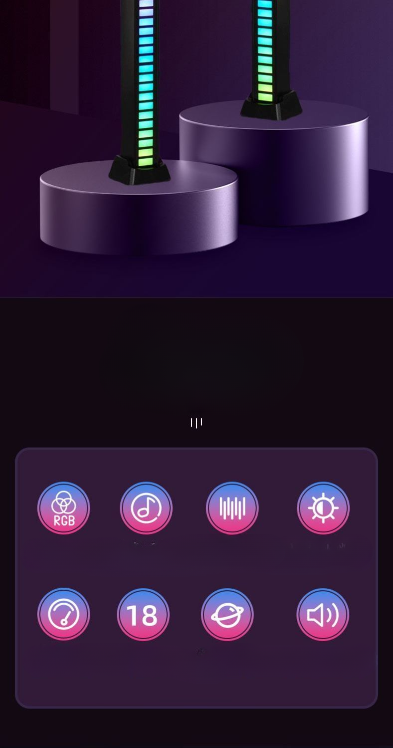 【Negozio di vendita calda】 Ritmo RGB controllato Musica Computer Desktop Suono Atmosfera Pickup Luce_voghion.com