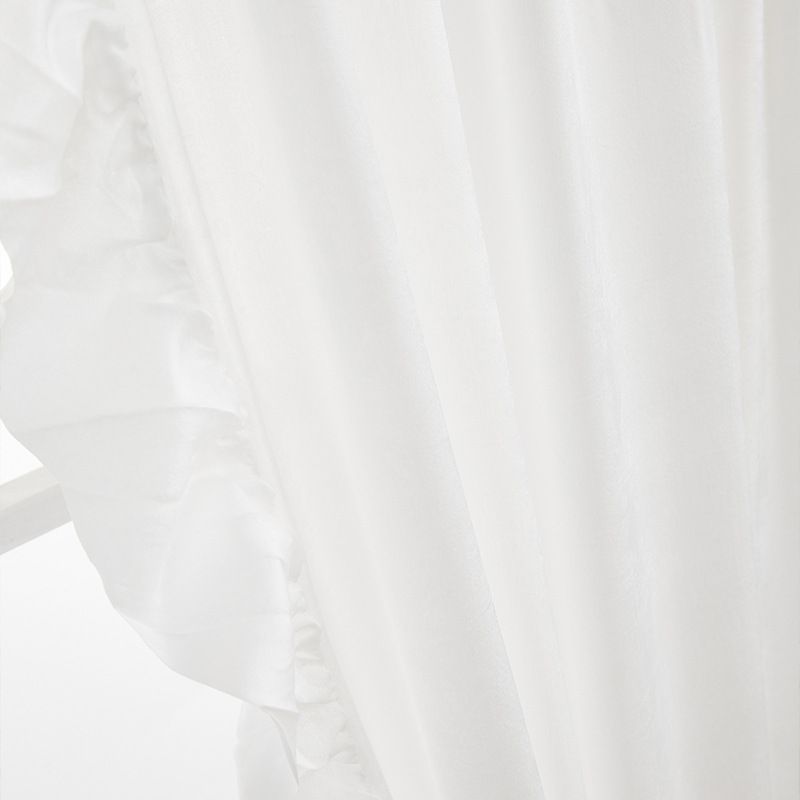 Rideaux en voile transparent à la française avec bords festonnés - Élégants rideaux à passe-tringle pour salon, chambre et baies vitrées_voghion.com