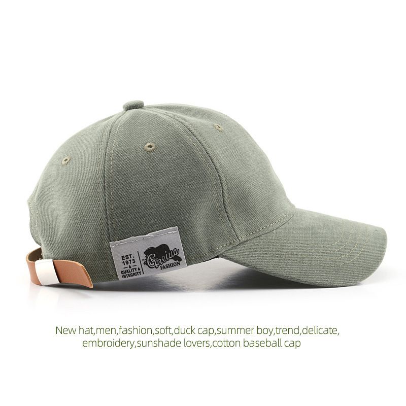 Koreanesch Moudemark Sticker Baseball Hutt fir Männer a Fraen Koppel All-Match Fréijoers- a Summer Sonnenhut Retro Soft Top Pure Baumwoll Kappe_voghion.com