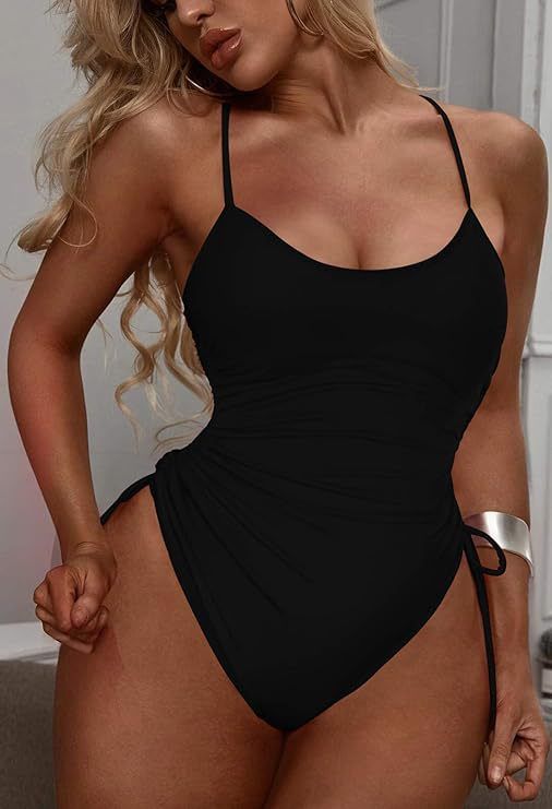 Kadın Giyim Tek Parça Seksi Derin Askılı Karın Mayo Kadın_voghion.com
