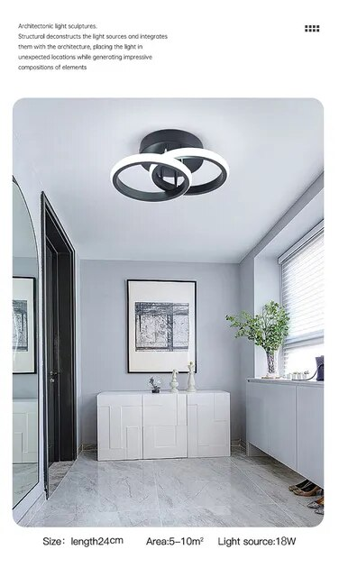 Luces LED modernas para techo de pasillo, iluminación nórdica para el hogar, montada en superficie para dormitorio, sala de estar, pasillo, luces para balcón_voghion.com