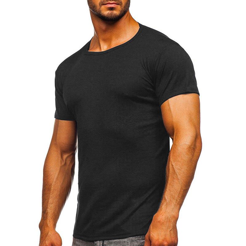 2023 Summer Round Neck Backing Short sleeved Inner Top Men's T-shirt_voghion.com