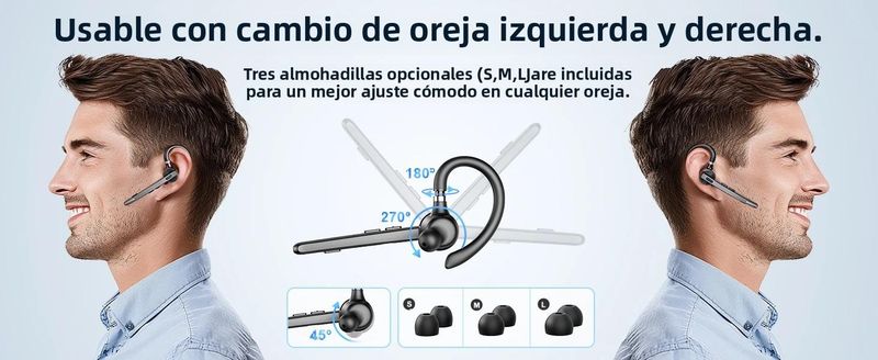 Nuove cuffie wireless Bluetooth Bee M53 con doppio microfono e cancellazione del rumore per conducente e ufficio, vivavoce_voghion.com