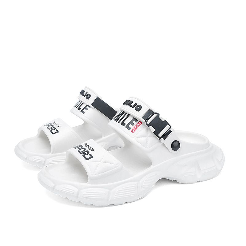 Men's New Sandals Summer Trend Letter Print Outdoor Leisure Anti Slip Lazy Beach Two In One Drag_voghion.com