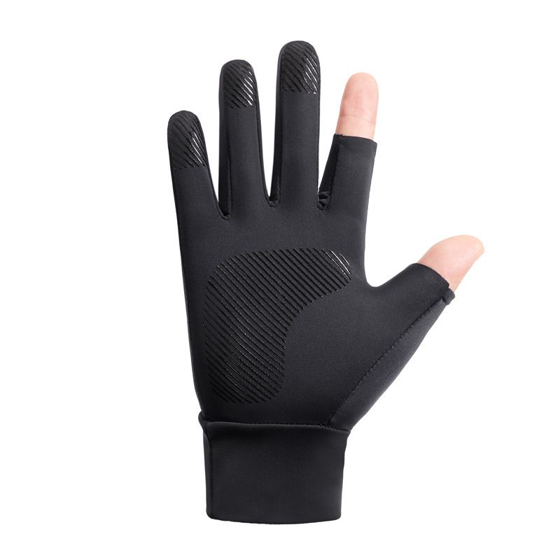 Guanti da ciclismo Guanti in seta ghiacciata da uomo, estivi, con due dita, da asporto, per ciclismo, guida, protezione solare, guanti sottili_voghion.com