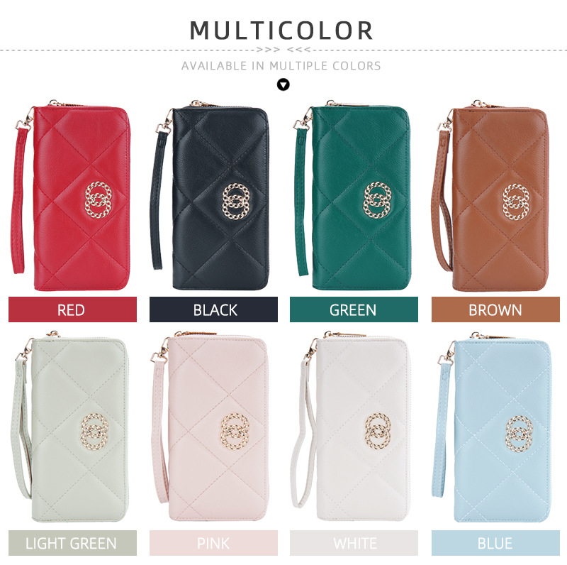 Baellerry New Women's Long Wallet Korean Version Xiaoxiangfeng Multi-card Position Clutch Bag Quilted Women's Bag Wholesale_voghion.com