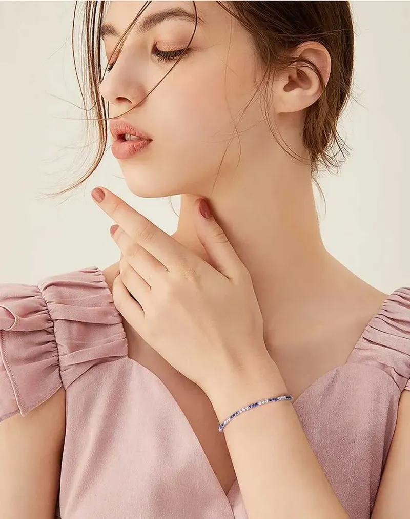 Designer ORSA JEWELS Bracciale tennis da donna in argento sterling 925 con montatura a castone da 2530 mm, zirconi cubici, fatto a mano_voghion.com