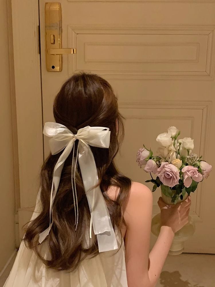 Super Fairy White Bow Hair Accessory For The Back Of Women's Heads Top Hair Clip Hair Accessories_voghion.com