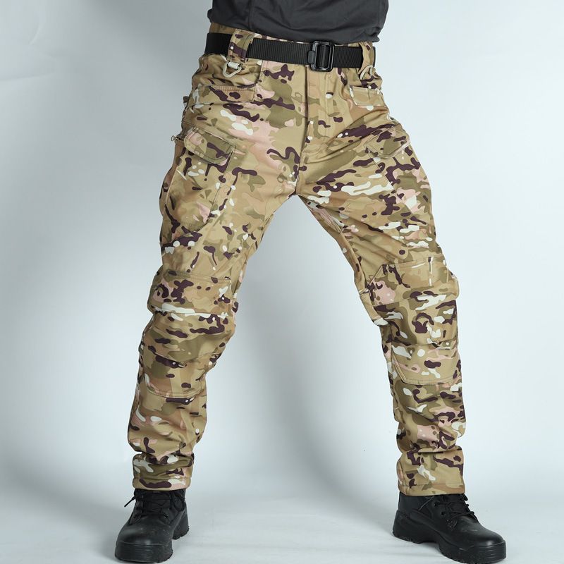 Thermo-Cargohose für Herren im Winter – Fleecegefütterte taktische Softshellhose für Outdoor-Sportarten (X7-Serie, Grau/Braun/Camouflage/Schwarz/Khaki, Größen S-4XL)_voghion.com