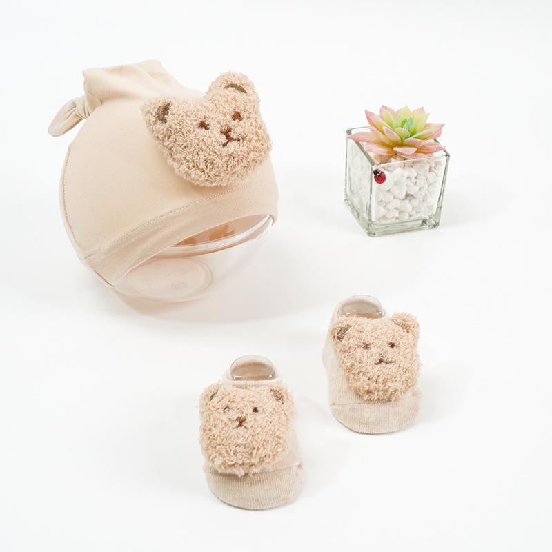 Baby 0-6m Tier zweiteiliges Sockenset Neugeborenes Mützenset_voghion.com
