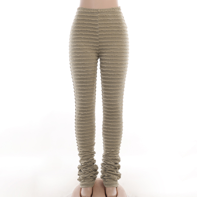 Dameskleding Gebreide Gestreepte Sexy Slanke Broek Kinder Lente Mode Hoge Taille Heup Lifting Hot Girl Casual Broek_voghion.com