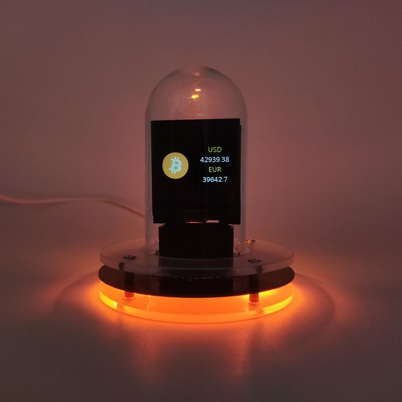 Retro Nixie Tube-Style Smart Clock – Bitcoin Ticker & Weather Display With Page-Turning Animation Night Light_voghion.com