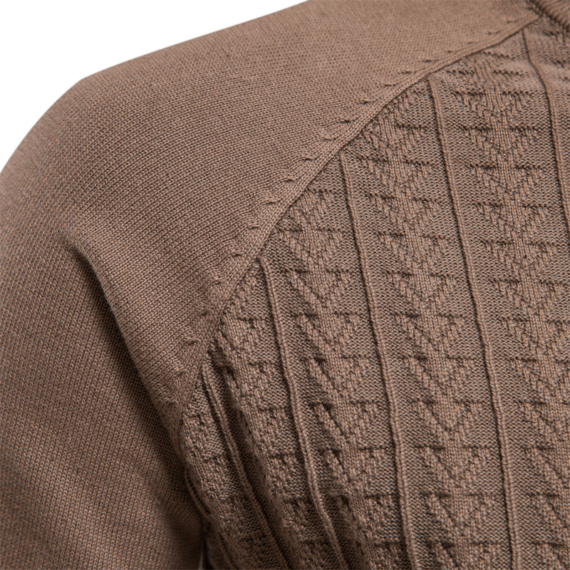 Man's clothing Men's turtleneck sweater Solid color men's sweater business casual sweater for men_voghion.com