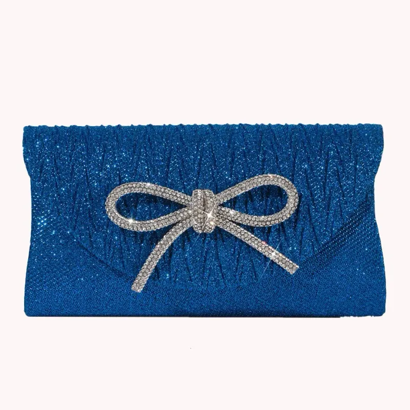 Borsa da sera per donna con fiocco, borsa formale in raso, borsa a tracolla scintillante per matrimonio, festa, ballo di fine anno 250614l_voghion.com