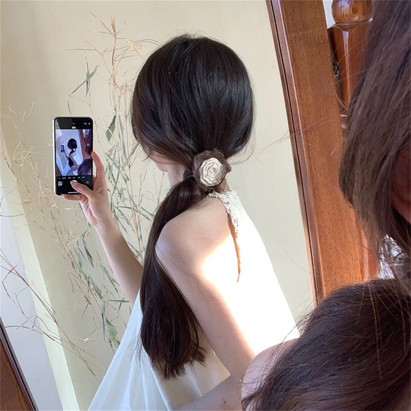 New Chinese Style Dried Rose Petals Grab And Clip Female Flowers Shark Clip On The Back Of The Head Silk Flower Hair Clip High-end Hair Accessory_voghion.com