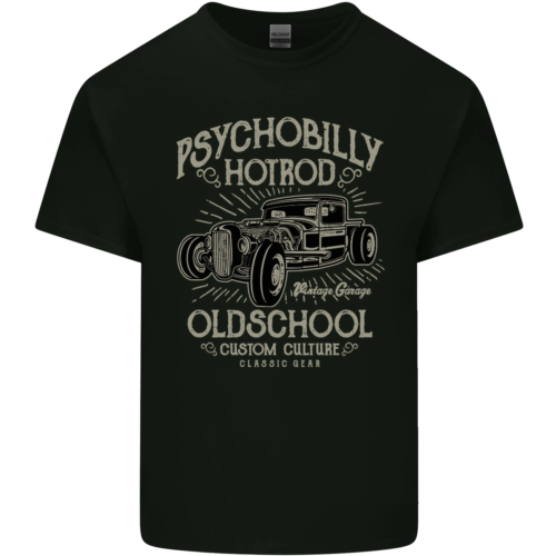 Psychobilly Hotrod Hot Rod Dragster Erkek Pamuklu Tişört Üstü_voghion.com