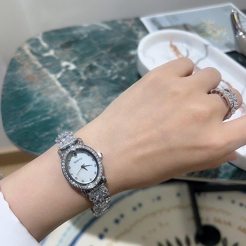 Bracciale Shigaodi Oval Instagram Fashion Style con fascia di diamanti Orologio da donna_voghion.com