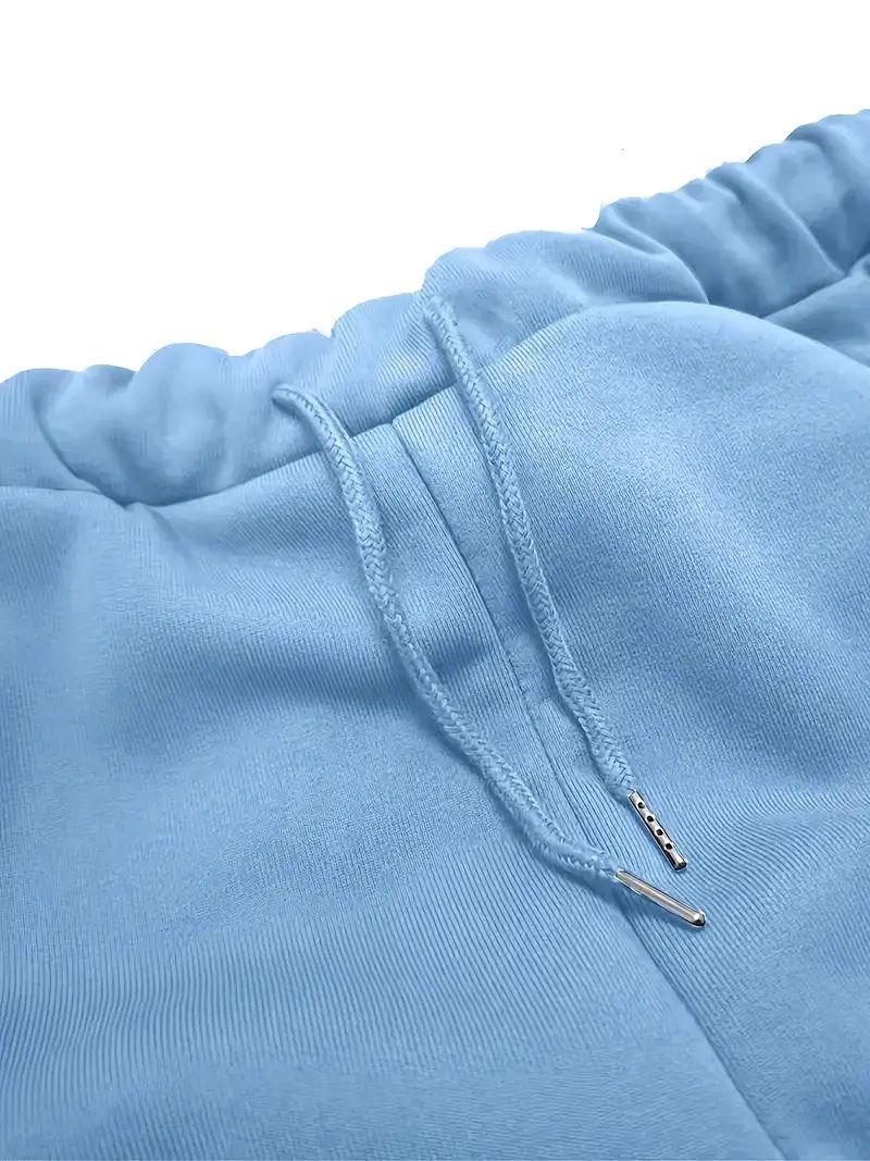 "Trendy Fleece Hoodie & Jogger Set – Soft Two-Piece Loungewear With Printed Design (White/Blue, White/Purple) | Plus-Size Friendly (S-XXL)"_voghion.com