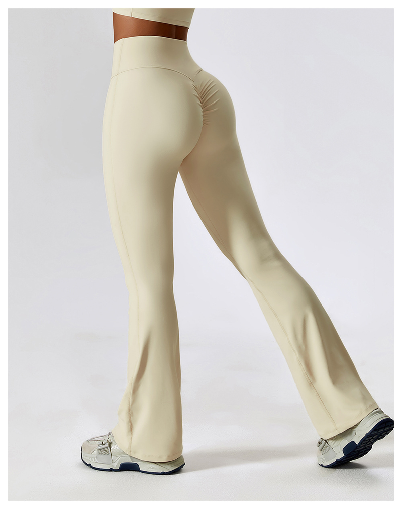 Îmbrăcăminte pentru femei, cu picioare largi, strâmte, culoare nud, pentru ridicarea fundurilor, yoga, clopot, dans, pantaloni sport casual cu talie înaltă_voghion.com