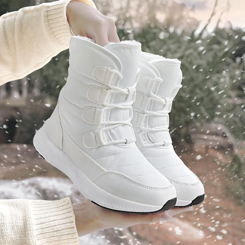 Women Boots Winter White Snow Boot Short Style Water-resistance Upper Non-slip Quality Plush Black Shoes_voghion.com