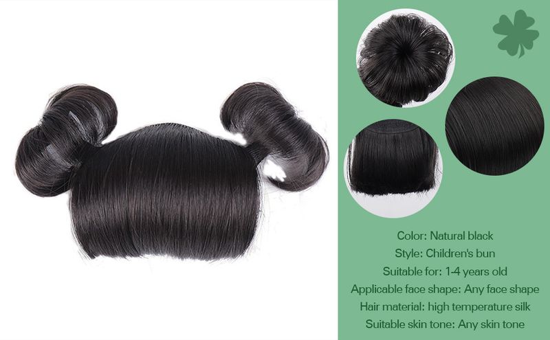 Perruque synthétique en forme de boule, accessoires pour cheveux, bandeau, frange, petite touffe, cheveux de bébé, frange, perruque à tête sphérique_voghion.com