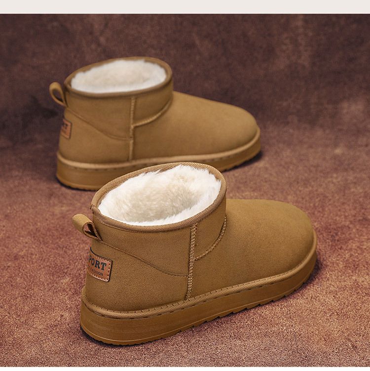 Herren Anti-Rutsch-Schneestiefel Winter Verdicktes Fleecefutter Warme Schuhe Mit Hohem Absatz Klassische Kurze Stiefel Für Den Außenbereich_voghion.com