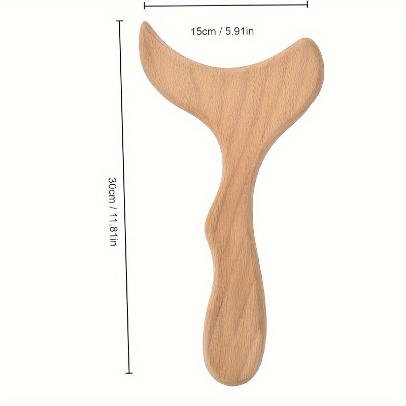 1 Stéck Holz Fëschschwanz Massageinstrument fir Ganzkierpermuskelentlastung - Multifunktionell fir gezielte Massage, perfekt fir den Heemgebrauch_voghion.com