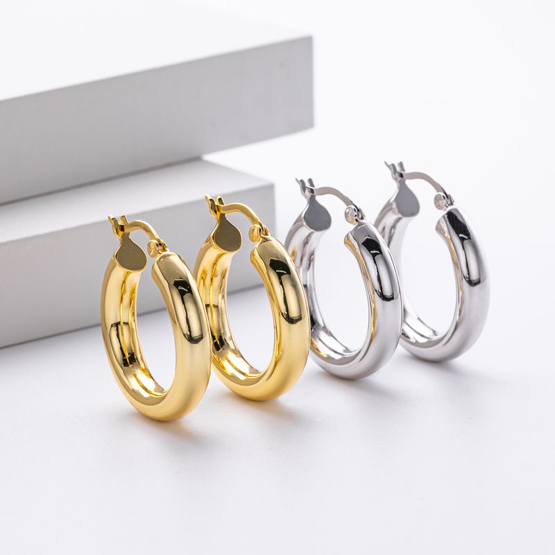 Orecchini a cerchio grandi minimalisti da donna in argento sterling 925, stile punk, dichiarazione di moda, misure 20 mm-30 mm, gioielli per le orecchie alla moda alla moda punk_voghion.com