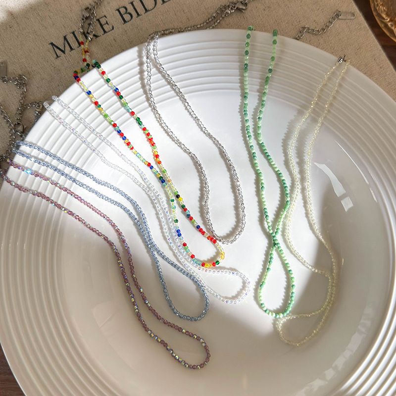 Collana con perline di riso colorate e cielo stellato in gypsophila 2025, nuova collana girocollo con catena sottile e clavicola di alta qualità_voghion.com