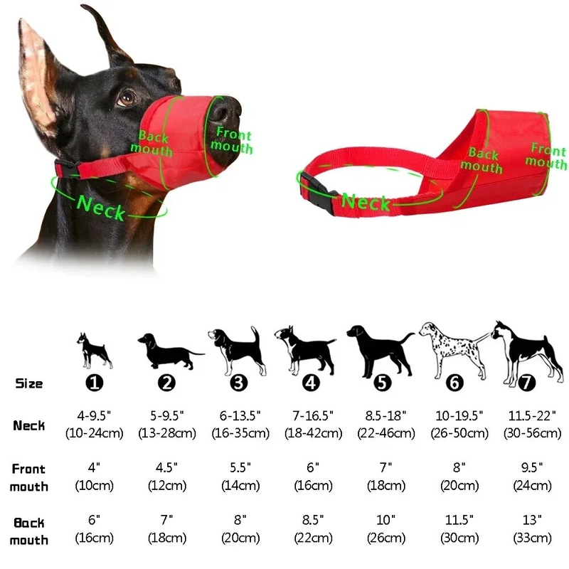 Durable Nylon Adjustable Breathable Muzzle For Dogs Anti Biting Chewing Dog Mouth Mask Pet Training Accessories_voghion.com