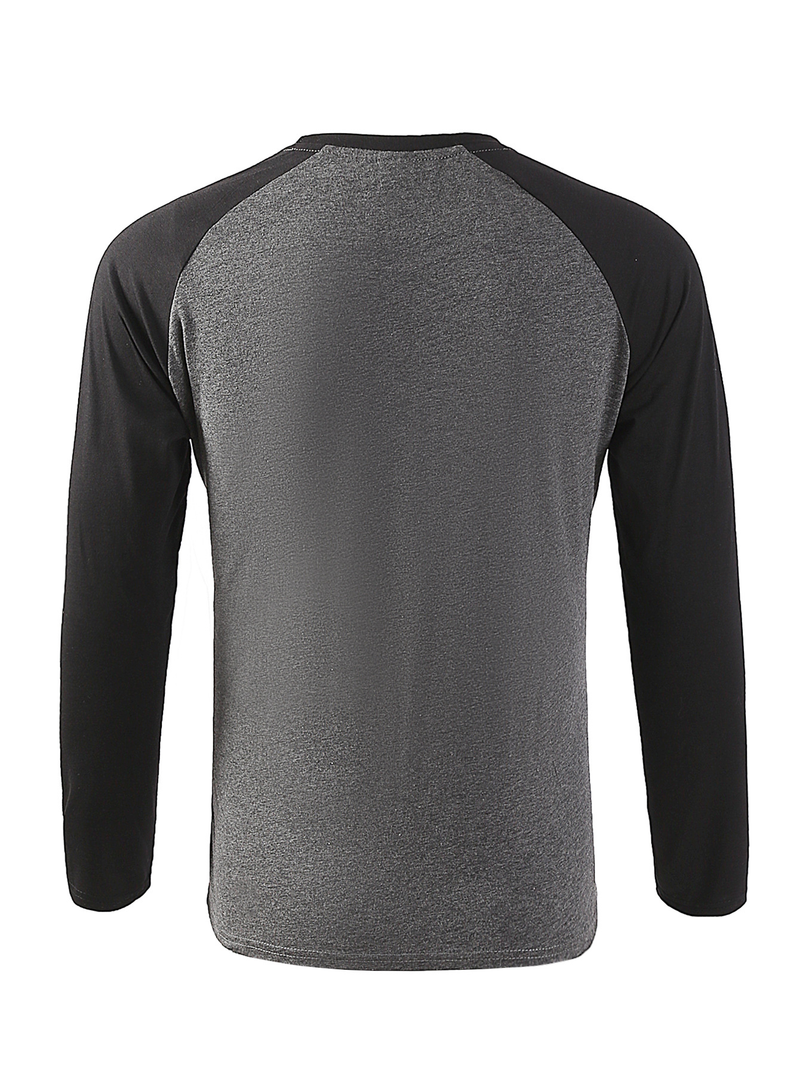 Langärmliges T-Shirt mit Rundhalsausschnitt für Herren, locker, atmungsaktiv, große Größe, lässiges Oberteil mit Raglanärmeln_voghion.com