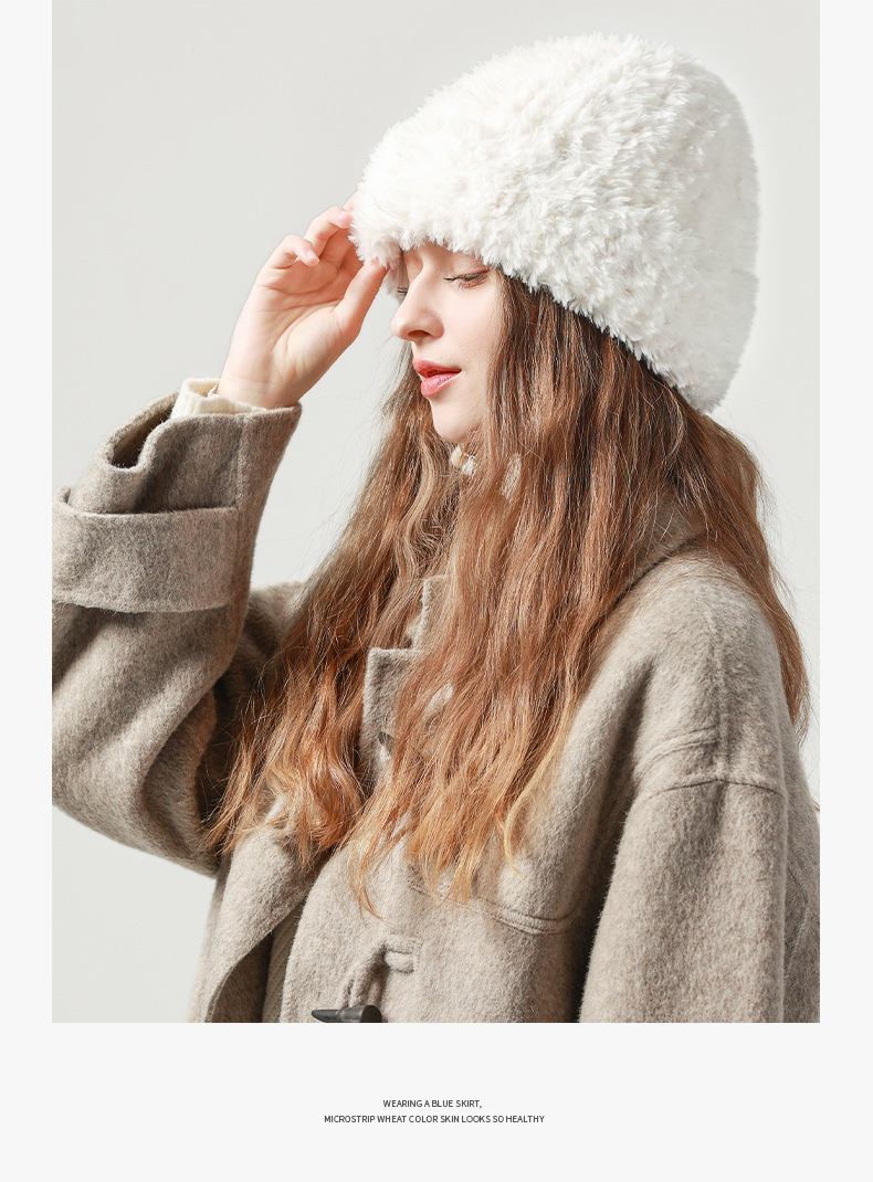 Grand bandeau chaud en peluche pour enfants, protection des oreilles d'hiver, ample, empilé, polyvalent, tricoté, visage montrant un petit chapeau en laine, nouvelle collection automne et hiver_voghion.com