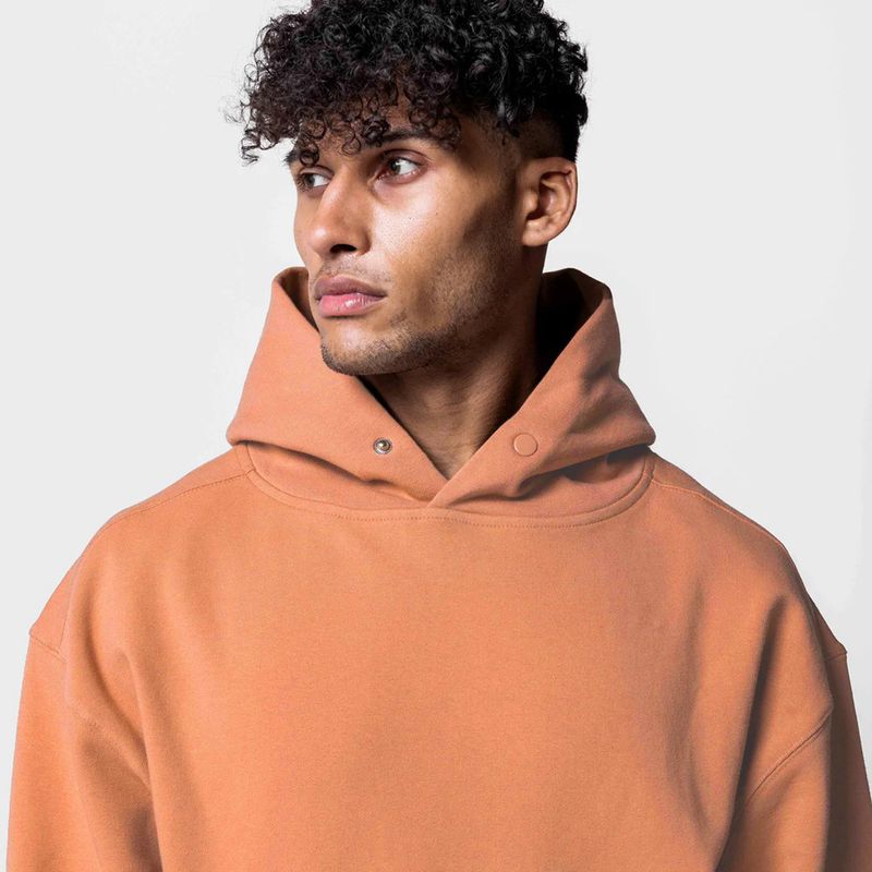 Schwerer Kapuzenpullover für Herren – Übergroße Passform, Design mit überschnittenen Schultern, Baumwollmischgewebe für Fitnessstudio, Laufen und Freizeit_voghion.com