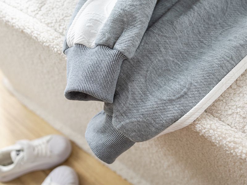 Completo da bambino in stile coreano, 2 pezzi, a maniche lunghe, casual, per primavera e autunno (bianco/nero/grigio, altezza 80-130 cm)_voghion.com