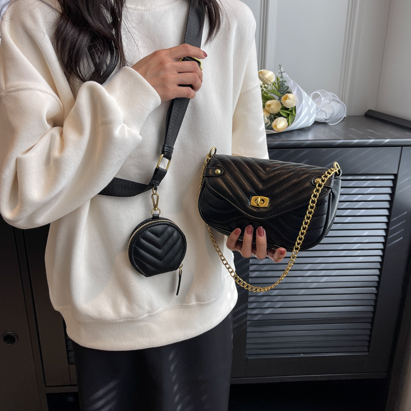 Designer-Handtasche für Damen, modisch, 2 Stück, Umhängetasche für Mädchen, Ketten, einfarbig, Umhängetasche mit Klappe_voghion.com