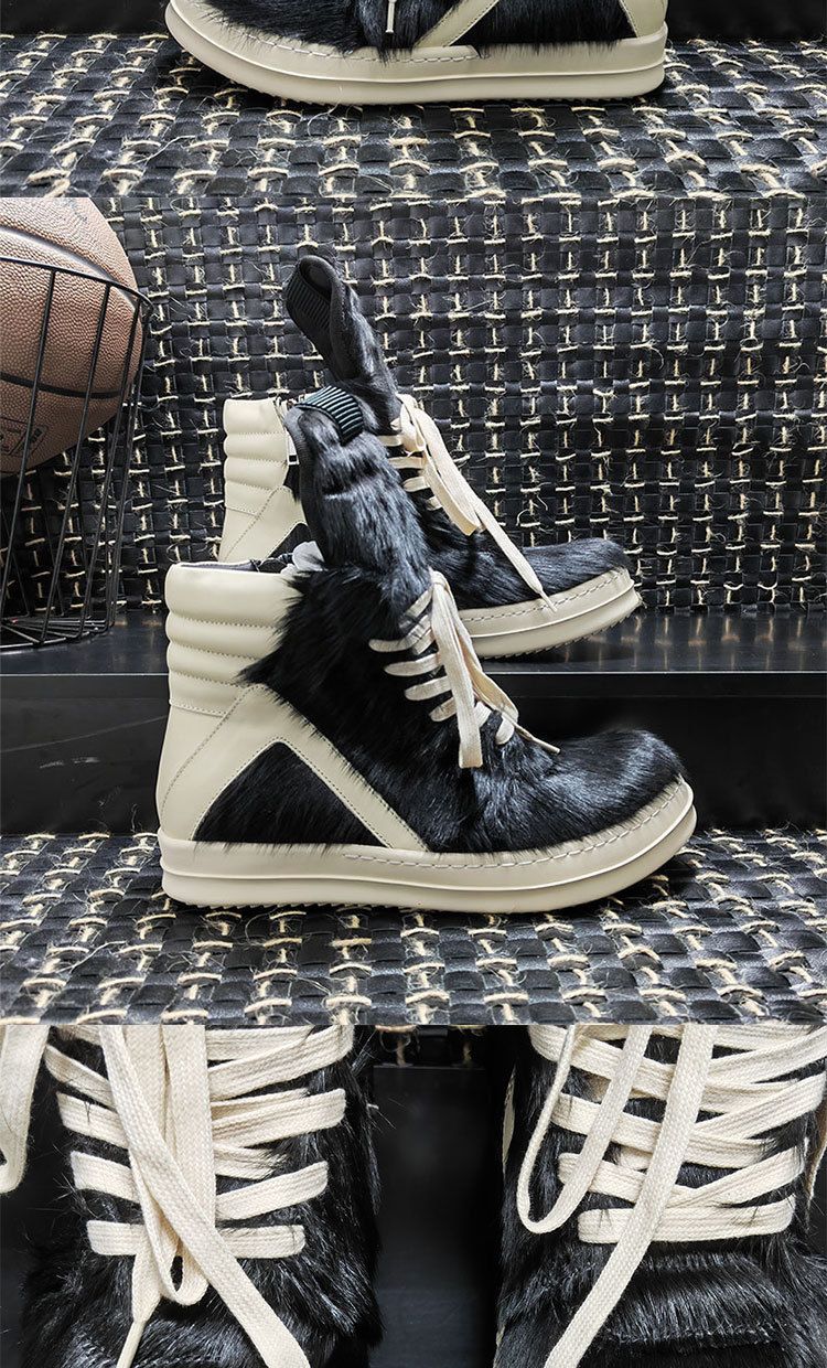 Heren Laarzen Voor Dames Groen Paardenhaar Echt Leer Hoge Top Rits Veter Owen Schoenen High Street Vintage Luxe Sneakers_voghion.com