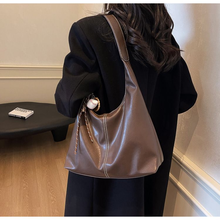 Borsa tote leggera in PU di lusso da donna con tracolla staccabile, borsa a tracolla di grande capacità per l'uso quotidiano, morbida borsa retrò_voghion.com