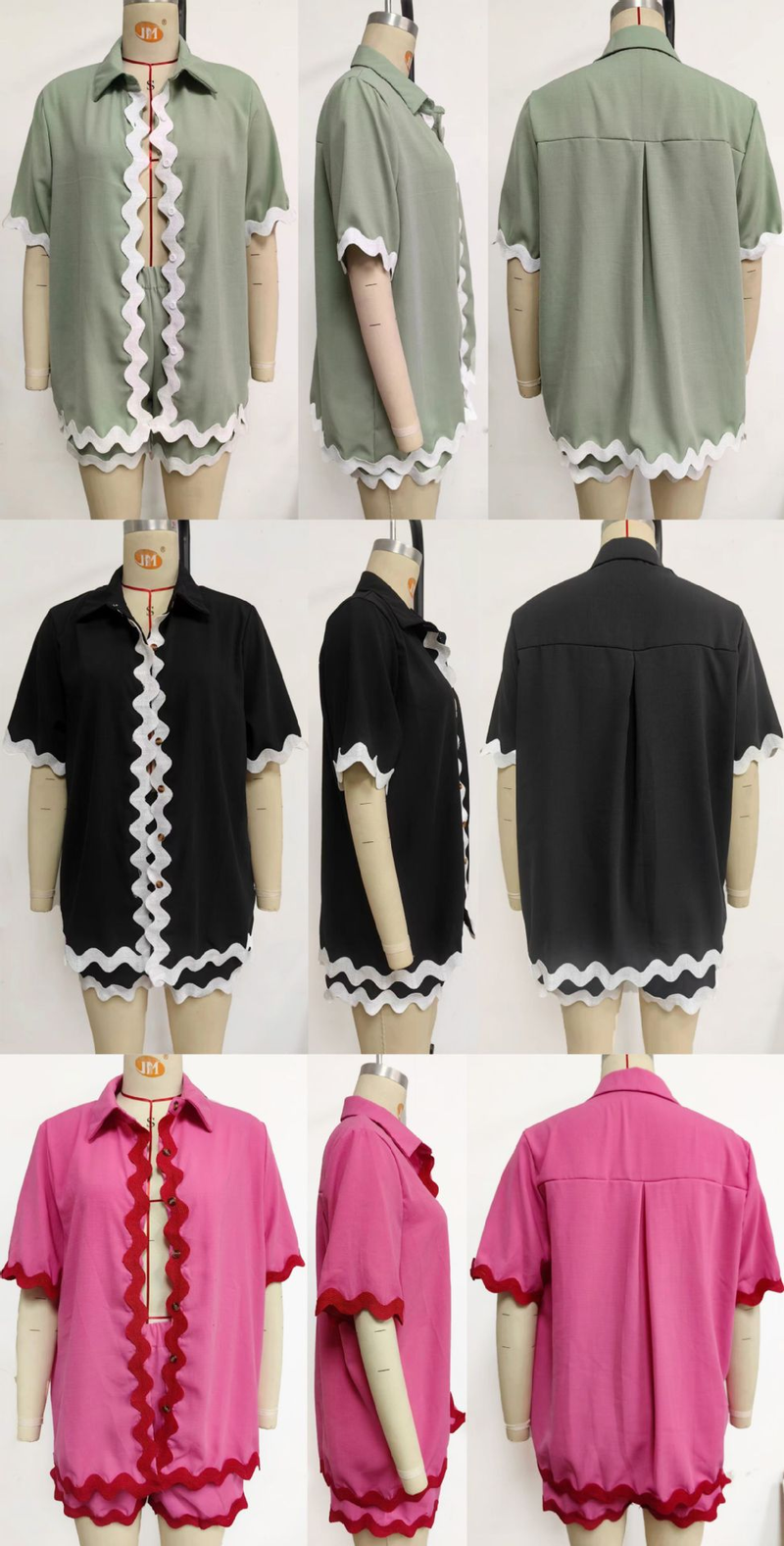 Abito casual da donna, semplice e alla moda, con camicia corta_voghion.com