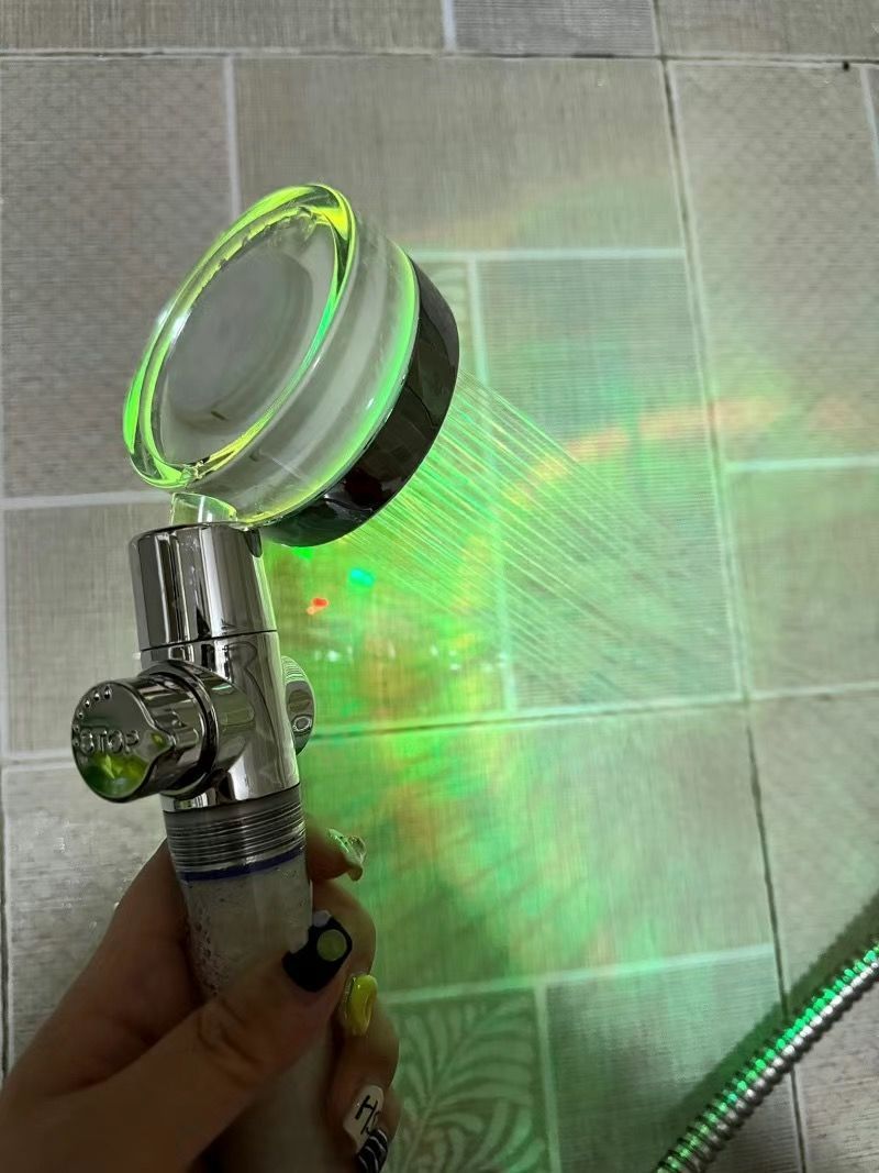 Rainbow LED Shower Head - Pressure Boost, 5 Filters, 40% Water Saving, CE Certified EU Model_voghion.com
