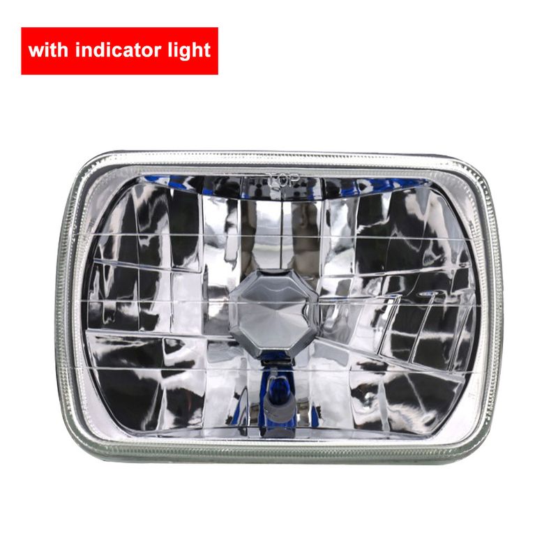 7" Inch 7x5 Square Headlight 6052 Glass Clear Lens Dia Cut White Lamp For H4/P43 Bulb OBD2 Car Accessories_voghion.com