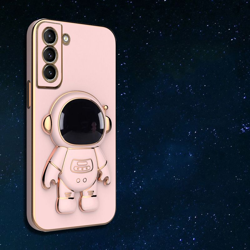 Astronaut Bracket Plating Phone Holder Case za Samsung Galaxy S22 S21 S20 Ultra FE S10 Plus Coque mekana silikonska maska_voghion.com