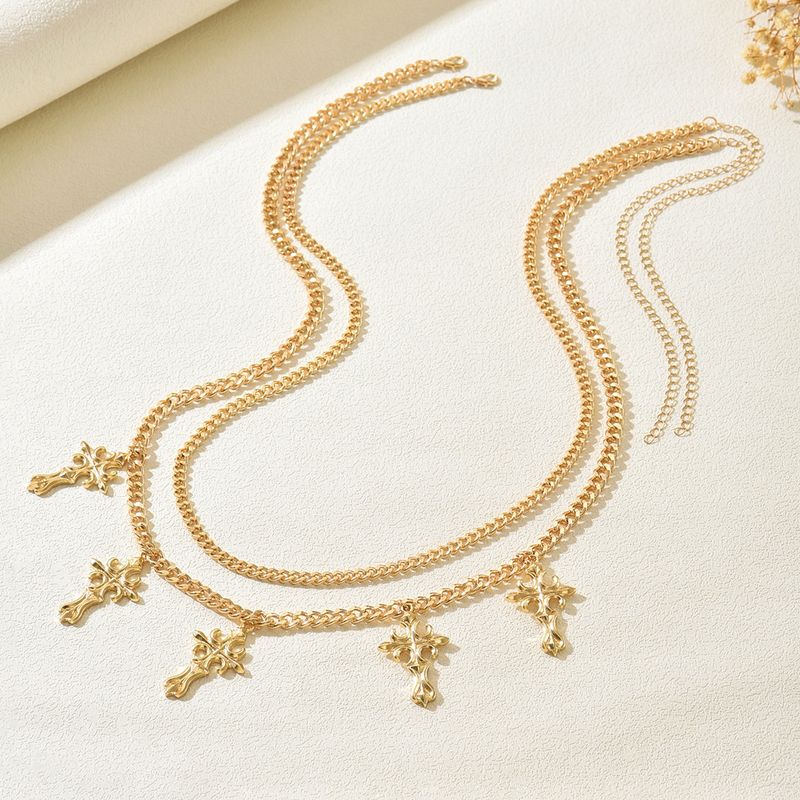 Catena per la vita con ciondolo a croce all'ingrosso, gioielli personalizzati europei e americani, design impilabile multistrato da donna, catena per il corpo sexy_voghion.com