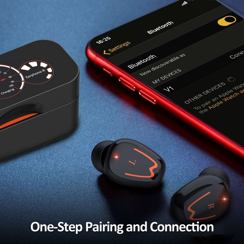 Wireless Bluetooth-compatible Earphone Waterproof Touch Control Earbuds with Charging Box_voghion.com