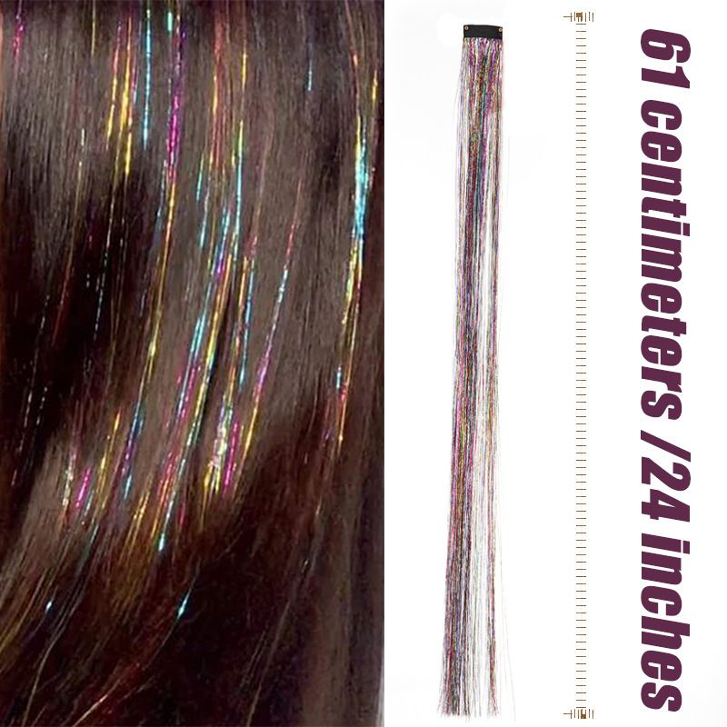 Parrucca dorata Pezzo unico Clip Laser wire Cool Fairy hair 24in extension per capelli con filo_voghion.com