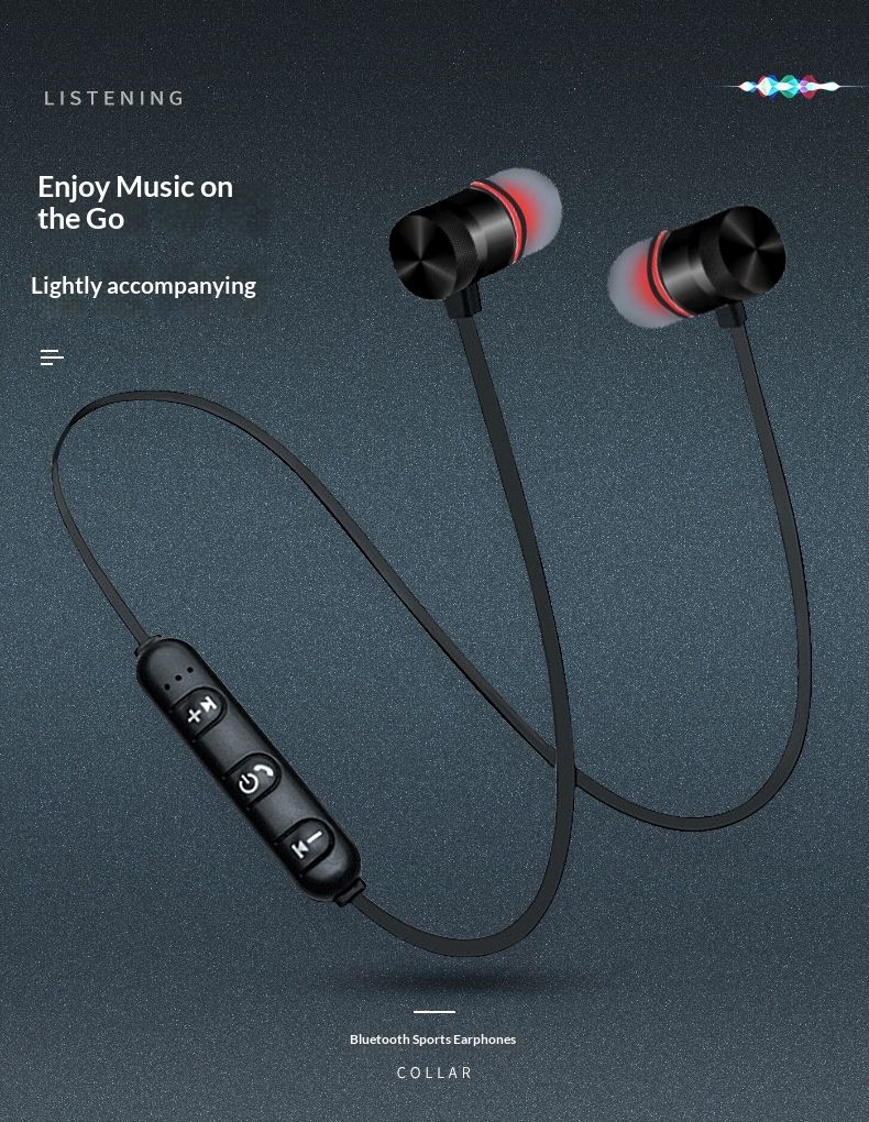 Auricolari stereo Bluetooth sportivi wireless a doppio orecchio, batteria a lunga durata, auricolari magnetici da appendere al collo, auricolari di marca_voghion.com