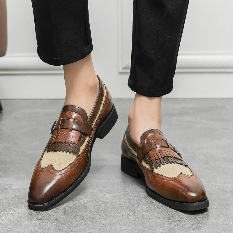 Adatto a tutte le stagioni, scarpe da uomo in pelle formali britanniche, mocassini slip-on da uomo di grandi dimensioni, taglie 38-46_voghion.com