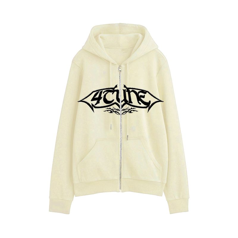 Felpa con cappuccio Harajuku Y2K autunnale con cerniera e farfalla, manica lunga, stampa ampia, giacca con cappuccio da donna_voghion.com