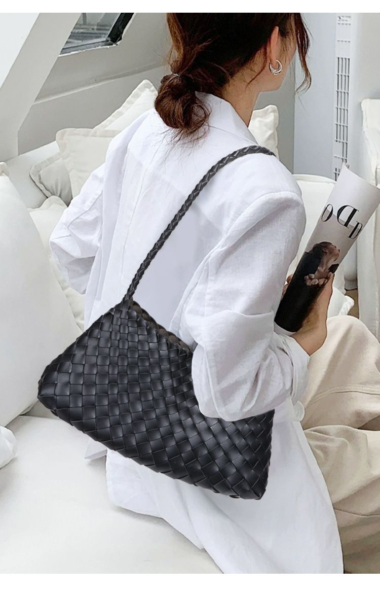 Designer-Schultertasche für Damen, modische gewebte Tasche, vielseitige Achseltasche, Retro-Handtasche für Mutter und Kind_voghion.com